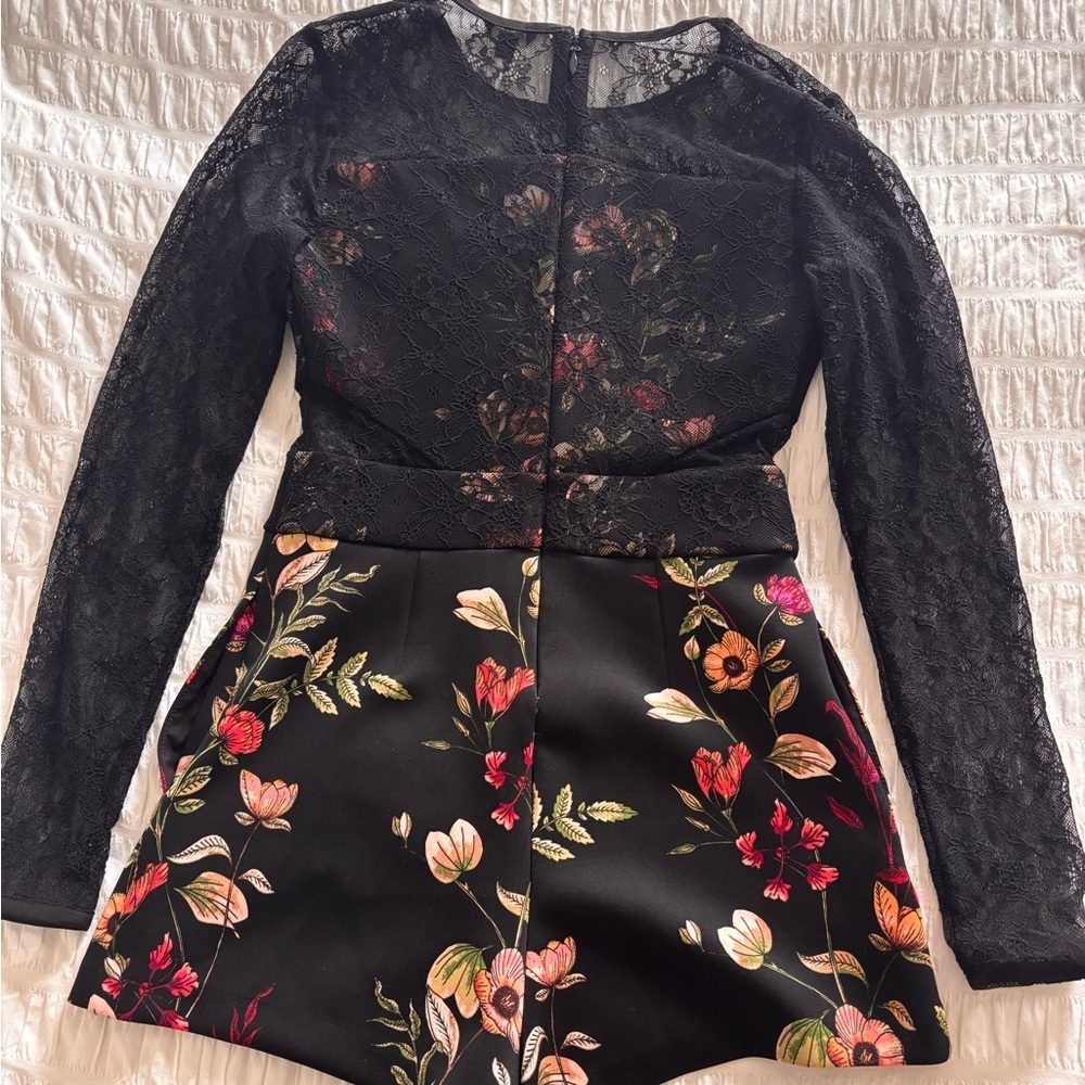 Guess Black Floral Lace Romper - Picture 2 of 10